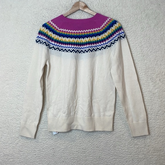 NWT Lands End Womens Ivory Fuchsia Cashmere Longsleeve Tee Sweater Top SMALL - Picture 5 of 7